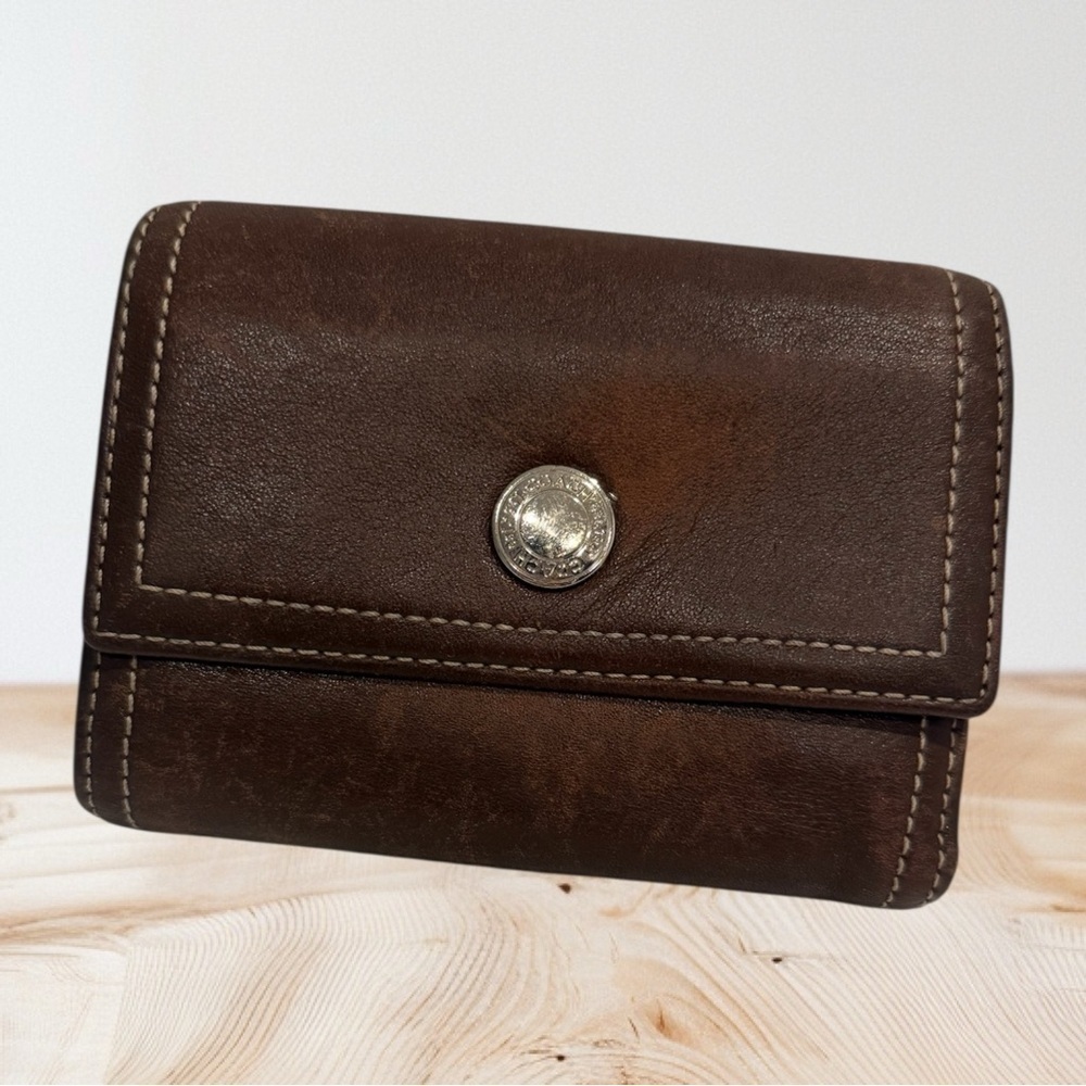 vintage Coach Chelsea brown leather trifold wallet